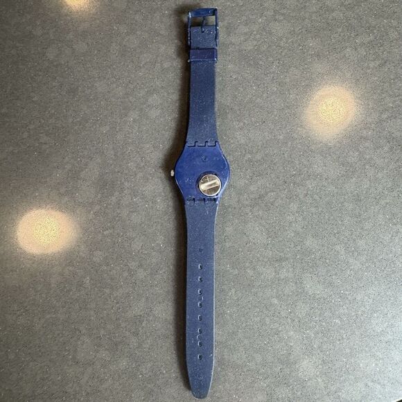 Swatch Watch Just Blue GN715 Blue Sparkling 34mm 2001 Glitter Y2K main image 7
